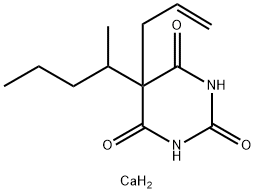 5-(1-メチルブチル)-5-(2-プロペニル)-2,4,6(1H,3H,5H)-ピリミジントリオン·0.5カルシウム 化学構造式