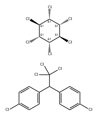 1-chloro-4-[2,2,2-trichloro-1-(4-chlorophenyl)ethyl]benzene, 1,2,3,4,5 ,6-hexachlorocyclohexane Struktur