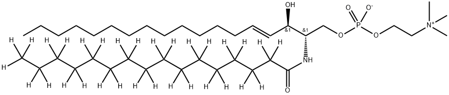 N-PALMITOYL-D31-D-ERYTHRO-SPHINGOSYLPHOSPHORYLCHOLINE;16:0-D31 SM 结构式