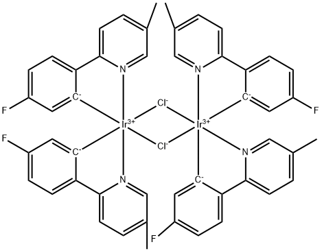 二-Μ-氯噻吩[5-氟-2-(5-甲基-2-吡啶基-ΚN)苯基-ΚC]二铱, 808142-89-4, 结构式