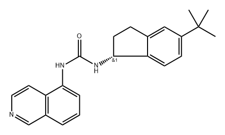 1-[(1R)-5-tert-ブチルインダン-1-イル]-3-(イソキノリン-5-イル)尿素 化学構造式