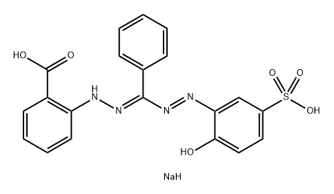 disodium 2-[1-(2-hydroxy-5-sulphonatophenyl)-3-phenyl-5-formazano]benzoate 结构式