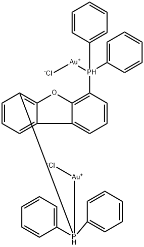 二氯化金 ,4,6-双(二苯基膦基)二苯并呋喃 结构式