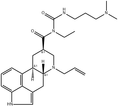 (82)-N-[[[3-(Dimethylamino)propyl]amino]carbonyl]-N-ethyl-6-(2-propen-1-yl)-ergoline-8-carboxamide,81409-91-8,结构式