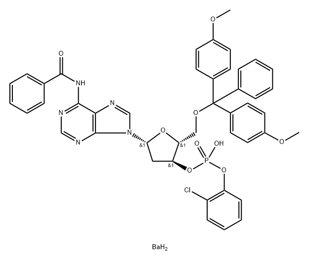 BZ-DMT-DEOXYADENOSINE 2-CLPH DIESTER BARIUM) 化学構造式