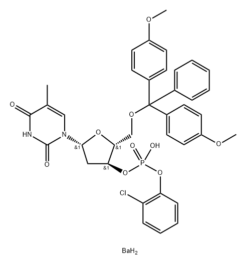 DMT-THYMIDINE 2-CLPH DIESTER BARIUM) 结构式