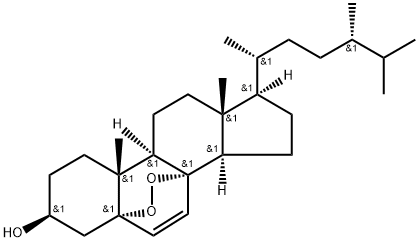 5α,8α-エピジオキシエルゴスタ-6-エン-3β-オール 化学構造式