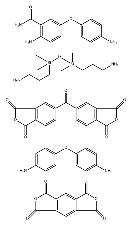 2-Amino-5-(4-aminophenoxy)benzamide polymer with 1H,3H-benzo[1,2-c:4,5-c']difuran-1,3,5,7-tetrone,
5,5'-carbonylbis[1,3-isobenzofurandione],
4,4'-oxybis[benzenamine] and 3,3'-(1,1,3,3-tetramethyl-1,3-disiloxanediyl)bis[1-propanamine] Structure