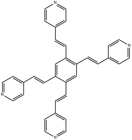 1,2,4,5-tetrakis((E)-2-(pyridin-4-yl)vinyl)benzene Struktur