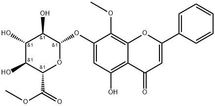 Oroxylin A 7-O-beta-D-glucuronide methyl ester Structure