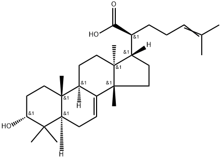 Lanosta-7,24-dien-21-oic acid, 3-hydroxy-, (3α,13α,14β,17α,20S)- Structure