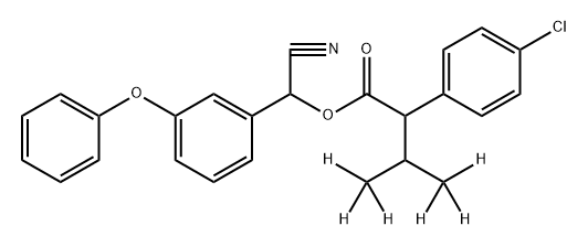 Benzeneacetic acid, 4-chloro-α-[1-(methyl-d3)ethyl-2,2,2-d3]-, cyano(3-phenoxyphenyl)methyl ester (9CI) Structure