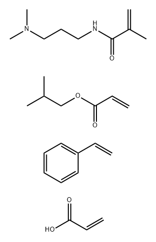 2-Propenoic acid, polymer with N-[3-(dimethylamino)propyl] -2-methyl-2-propenamide, ethenylbenzene and 2-methylpropyl 2-propenoate Struktur