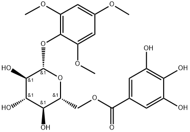β-D-Glucopyranoside, 2,4,6-trimethoxyphenyl, 6-(3,4,5-trihydroxybenzoate) 化学構造式