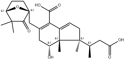 (1S,βR)-4-Carboxy-5-[[(1S,4S)-3,3-dimethyl-2-oxo-7-oxabicyclo[2.2.1]heptan-1-yl]methyl]-2,6,7,7a-tetrahydro-7β-hydroxy-β,1,7aα-trimethyl-1H-indene-1α-propanoic acid 结构式