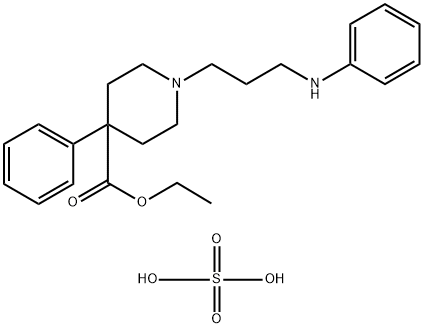 4-フェニル-1-[3-(フェニルアミノ)プロピル]-4-ピペリジンカルボン酸/硫酸塩 化学構造式