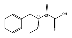 erythro-3-メトキシ-2-メチル-4-フェニル酪酸 化学構造式