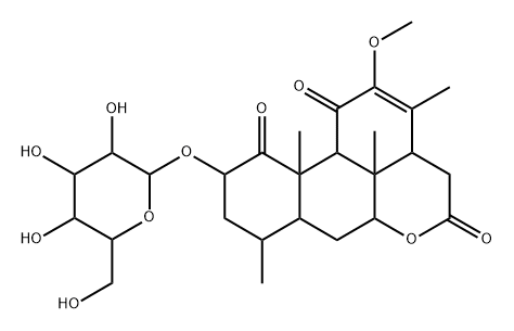 2α-(β-D-Glucopyranosyloxy)-12-methoxypicras-12-ene-1,11,16-trione 结构式