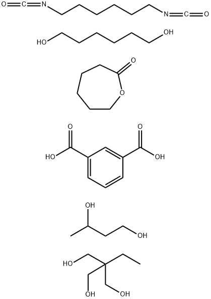 1,3-Benzenedicarboxylic acid, polymer with 1,3-butanediol, 1,6-diisocyanatohexane, 2-ethyl-2-(hydroxymethyl)-1,3-propanediol, 1,6-hexanediol and 2-oxepanone Structure