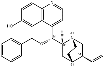 (8Α,9R)-9-(9-苯基甲氧基)奎宁-6'-醇 结构式
