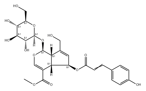(E)-6-O-对香豆酰鸡屎藤次苷甲酯,83946-90-1,结构式