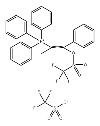 Phosphonium, [1-methyl-2-phenyl-2-[[(trifluoromethyl)sulfonyl]oxy]ethenyl]triphenyl-, 1,1,1-trifluoromethanesulfonate (1:1)