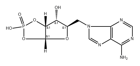 5'-(6-aminopurin-9-yl)-5'-deoxyribofuranose 1',2'-cyclic monophosphate Struktur