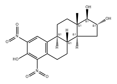 (8S,9S,13S,14S,16R,17R)-13-methyl-2,4-dinitro-6,7,8,9,11,12,14,15,16,1 7-decahydrocyclopenta[a]phenanthrene-3,16,17-triol 结构式