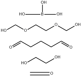 Boric acid (H3BO3), reaction products with [1,2-ethanediylbis(oxy)]bis[methanol], ethylene glycol, formaldehyde and glutaraldehyde 结构式