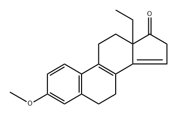 3-メトキシ-18-メチルエストラ-1,3,5(10),8,14-ペンタエン-17-オン 化学構造式