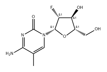 2(1H)-Pyrimidinone, 4-amino-1-(2-deoxy-2-fluoro-β-L-arabinofuranosyl)-5-methyl- Structure