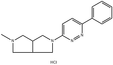 オクタヒドロ-2-メチル-5-(6-フェニル-3-ピリダジニル)ピロロ[3,4-c]ピロール・2塩酸塩 化学構造式