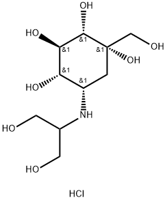 D-epi-Inositol, 3,4-dideoxy-4-[[2-hydroxy-1-(hydroxymethyl)ethyl]amino]-2-C-(hydroxymethyl)-, hydrochloride (1:1)