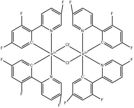 DI-Μ-CHLOROTETRAKIS[3,5-DIFLUORO-2-(5-FLUORO-2-PYRIDINYL-ΚN)PHENYL-ΚC]DIIRIDIUM,849723-04-2,结构式