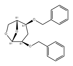 .beta.-D-ribo-Hexopyranose, 1,6-anhydro-3-deoxy-2,4-bis-O-(phenylmethyl)- Struktur
