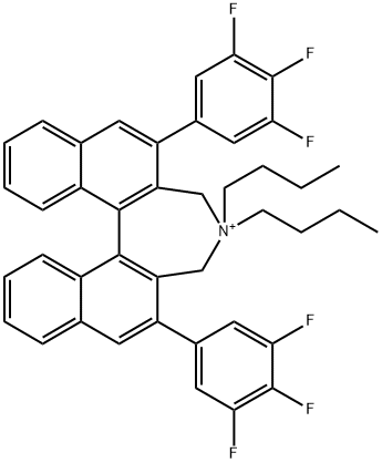 (11bS)-(+)-4,4-Dibutyl-4,5-dihydro-2,6-bis(3,4,5-trifluorophenyl)-3H-dinaphth[2,1-c1#,2#-e]azepinium bromide Structure