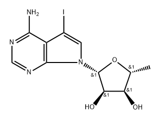 4-aMino-5-iodo-7-(5-deoxy-β-D-ribofuranosyl)pyrrolo[2,3-d]pyriMidine Structure