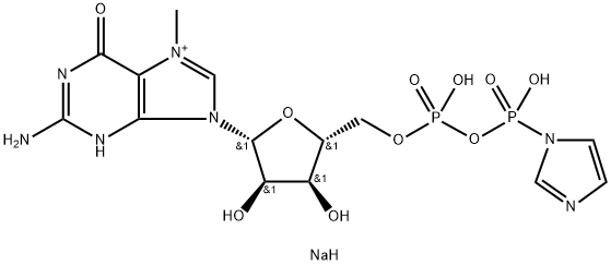 7-甲基鸟苷二磷酸咪唑二钠盐, 852155-68-1, 结构式