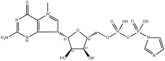 5'-Guanylic acid, 7-methyl-, anhydride with P-1H-imidazol-1-ylphosphonic acid (1:1) Structure