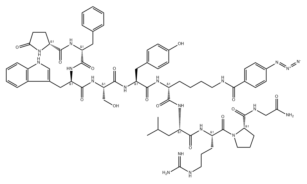 LHRH, pGlu(1)-Phe(2)-Trp(3)-Ser(4)-N-epsilon-azidobenzoyl-Lys(6)- 结构式
