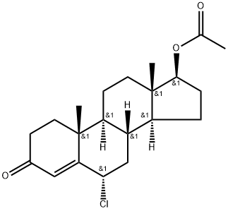 Androst-4-en-3-one, 6α-chloro-17β-hydroxy-, acetate (7CI,8CI) Struktur