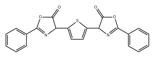 2-Oxazolin-5-one,  4,4-(2,5-thiophenediyldimethylidyne)bis-[2-phenyl-  (7CI) Struktur