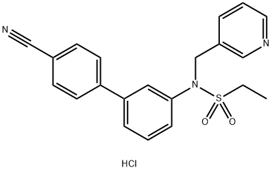 N-(4'-Cyano-[1,1'-biphenyl]-3-yl-N-(3-pyridinylmethyl)-ethanesulfonamidehydrochloride Structure