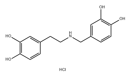 4-(2-{[(3,4-dihydroxyphenyl)methyl]amino}ethyl)b enzene-1,2-diol hydrochloride 结构式
