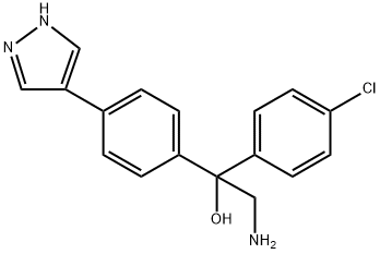 BenzeneMethanol, α-(aMinoMethyl)-α-(4-chlorophenyl)-4-(1H-pyrazol-4-yl)- Structure