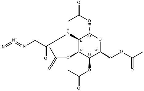 1,3,4,6-四-O-乙酰基-2-脱氧-2-[(2-叠氮乙酰基)氨基]-Β-D-吡喃葡萄糖 结构式