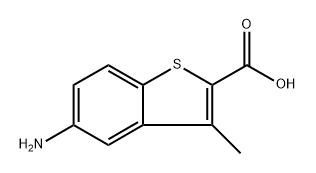 5-amino-3-methyl-1-benzothiophene-2-carboxylic acid 化学構造式