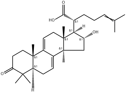 Lanosta-7,9(11),24-trien-21-oic acid, 16-hydroxy-3-oxo-, (16α)-, 862109-64-6, 结构式
