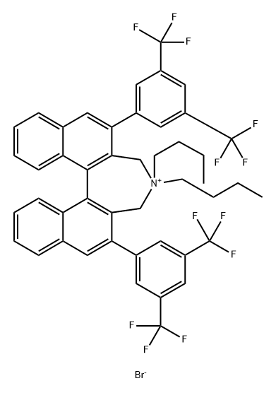 3H-Dinaphth[2,1-c:1',2'-e]azepinium, 2,6-bis[3,5-bis(trifluoromethyl)phenyl]-4,4-dibutyl-4,5-dihydro-, bromide (1:1), (11bS)- Structure