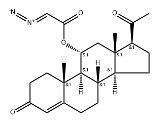(Z)-1-[[(8S,9S,10R,11R,13R,14S,17S)-17-acetyl-10,13-dimethyl-3-oxo-1,2 ,6,7,8,9,11,12,14,15,16,17-dodecahydrocyclopenta[a]phenanthren-11-yl]o xy]-2-diazonio-ethenolate,86271-88-7,结构式
